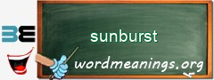 WordMeaning blackboard for sunburst